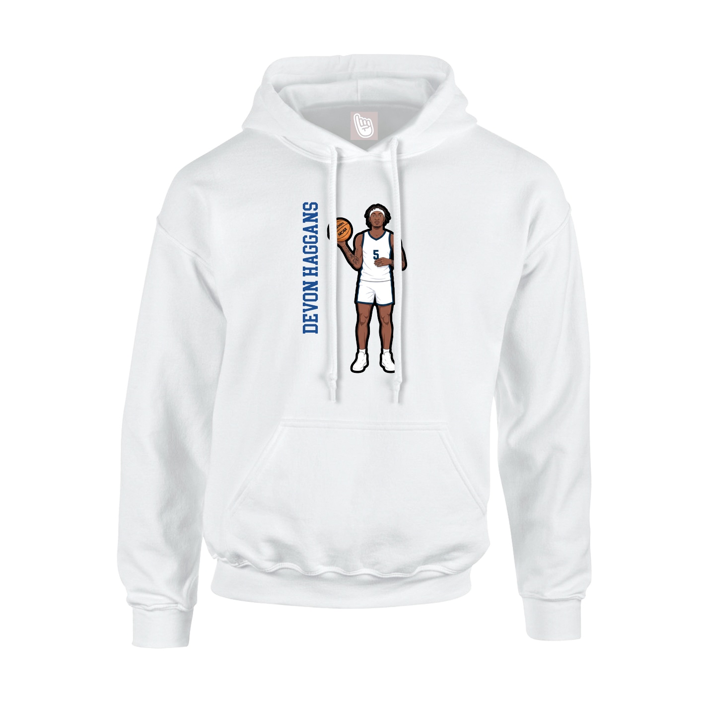 Hoodie — Name Vertical in White