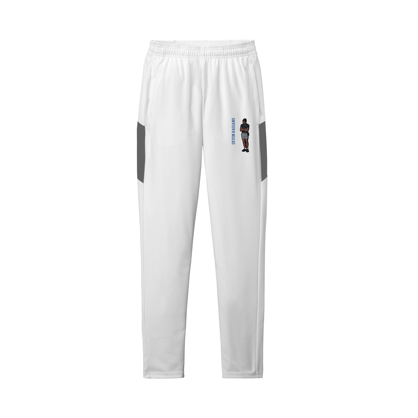 Team Travel Pant — Name Vertical in White/Grey
