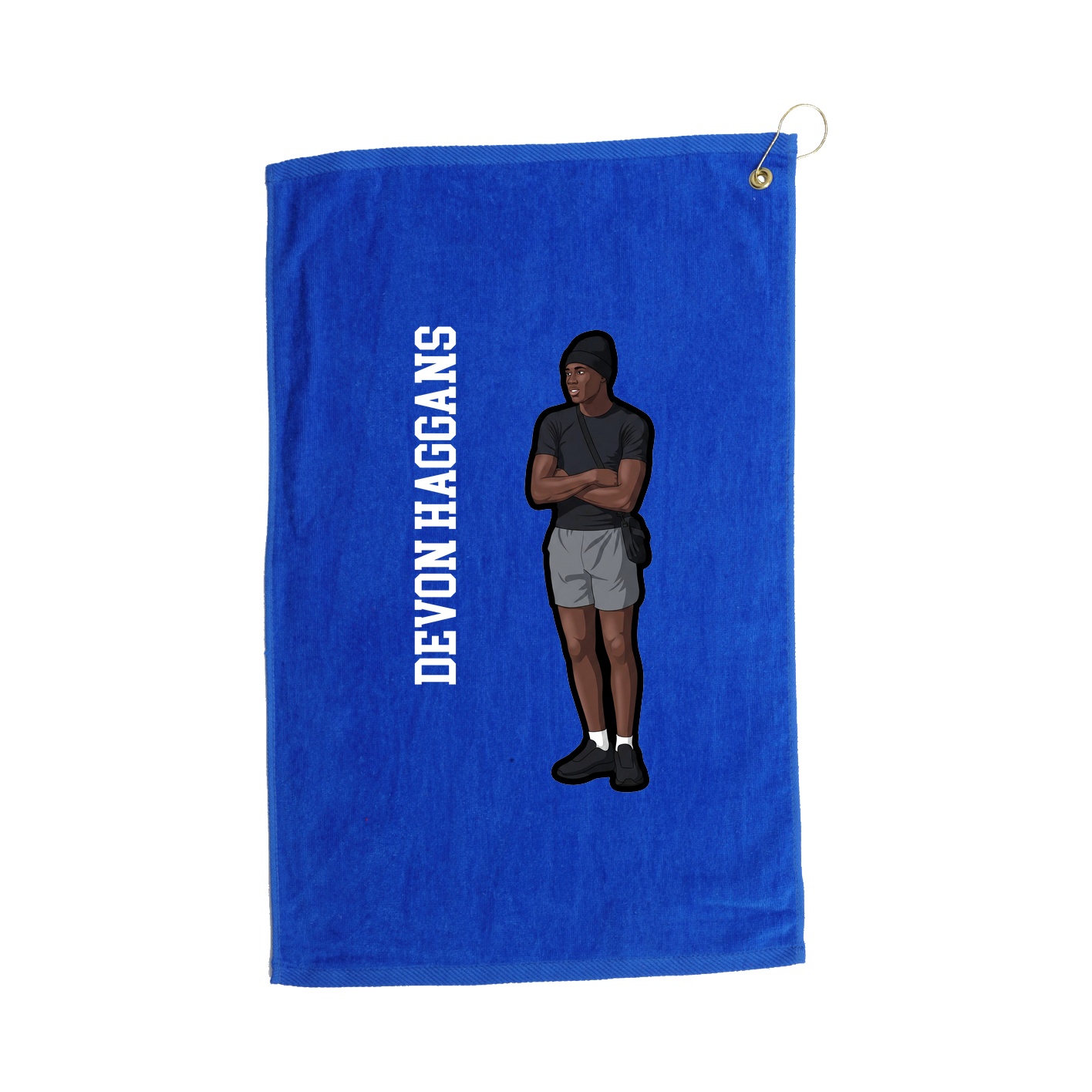 Golf Towel — Name Vertical in Royal