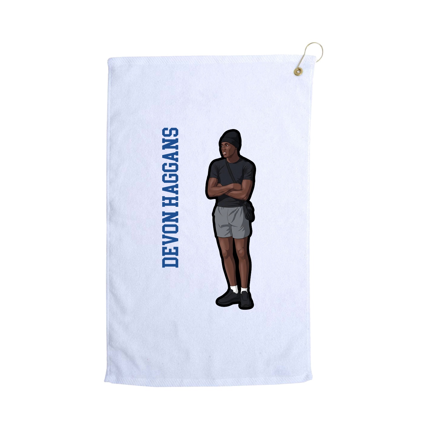 Golf Towel — Name Vertical in White