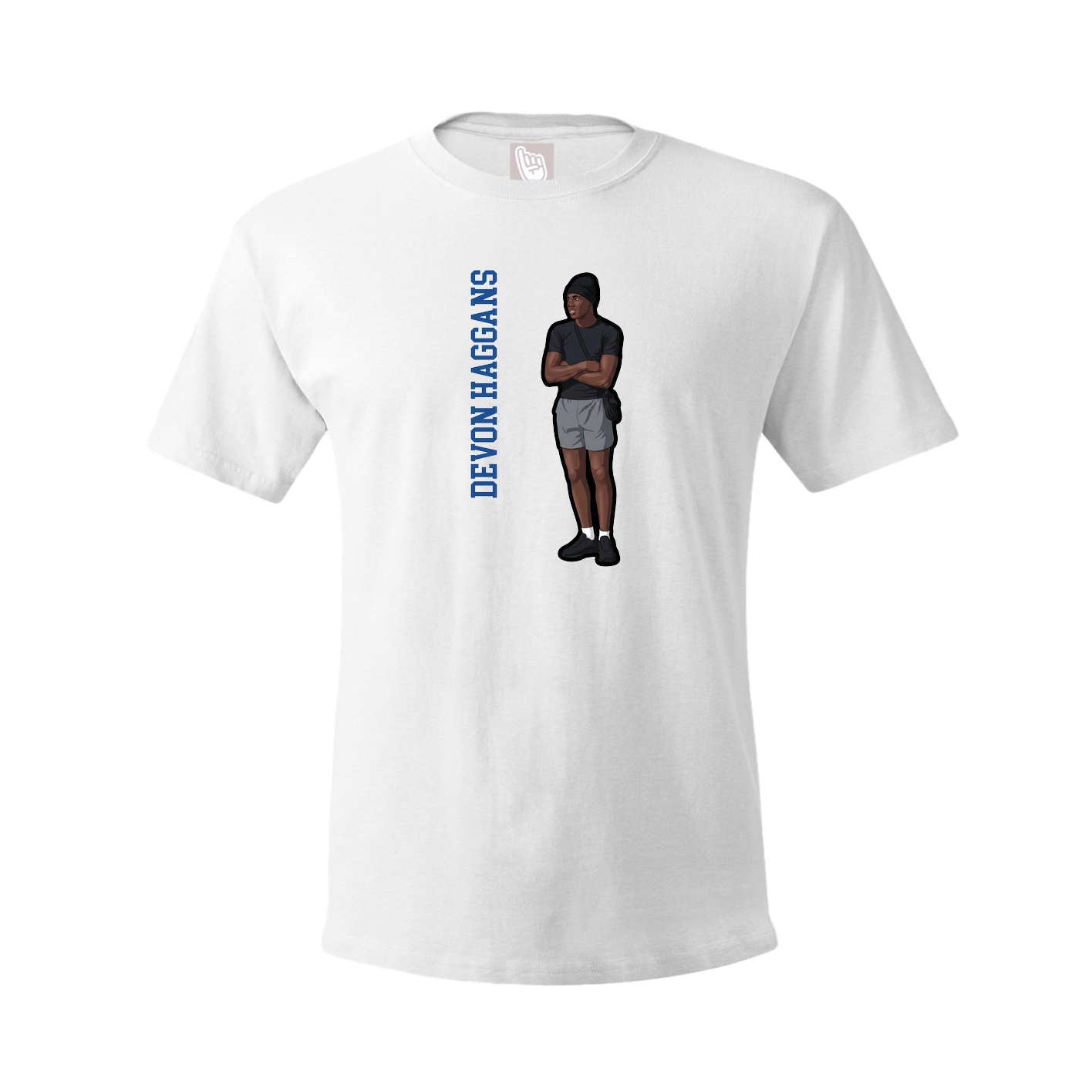 Tee — Name Vertical in White