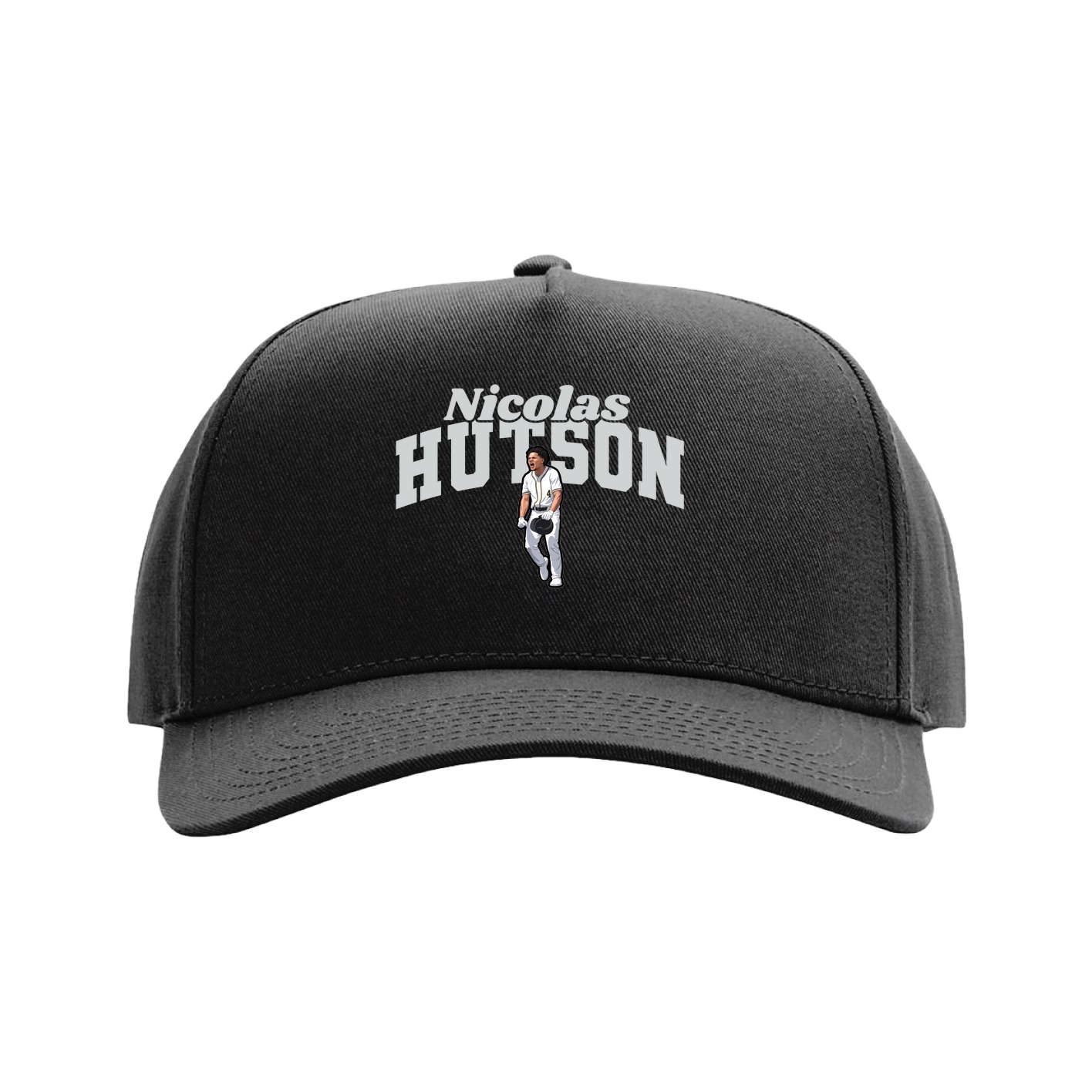 Full Fabric Five-Panel Champ Cap — Signature Arch in Black