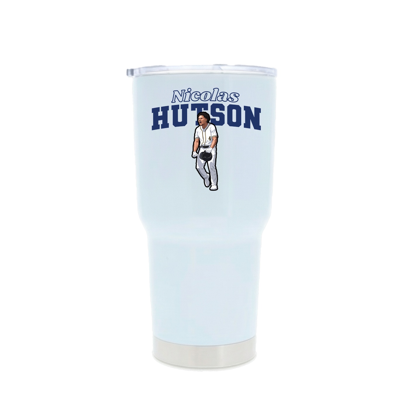 30oz Stainless Steel Tumbler — Name Arch in White