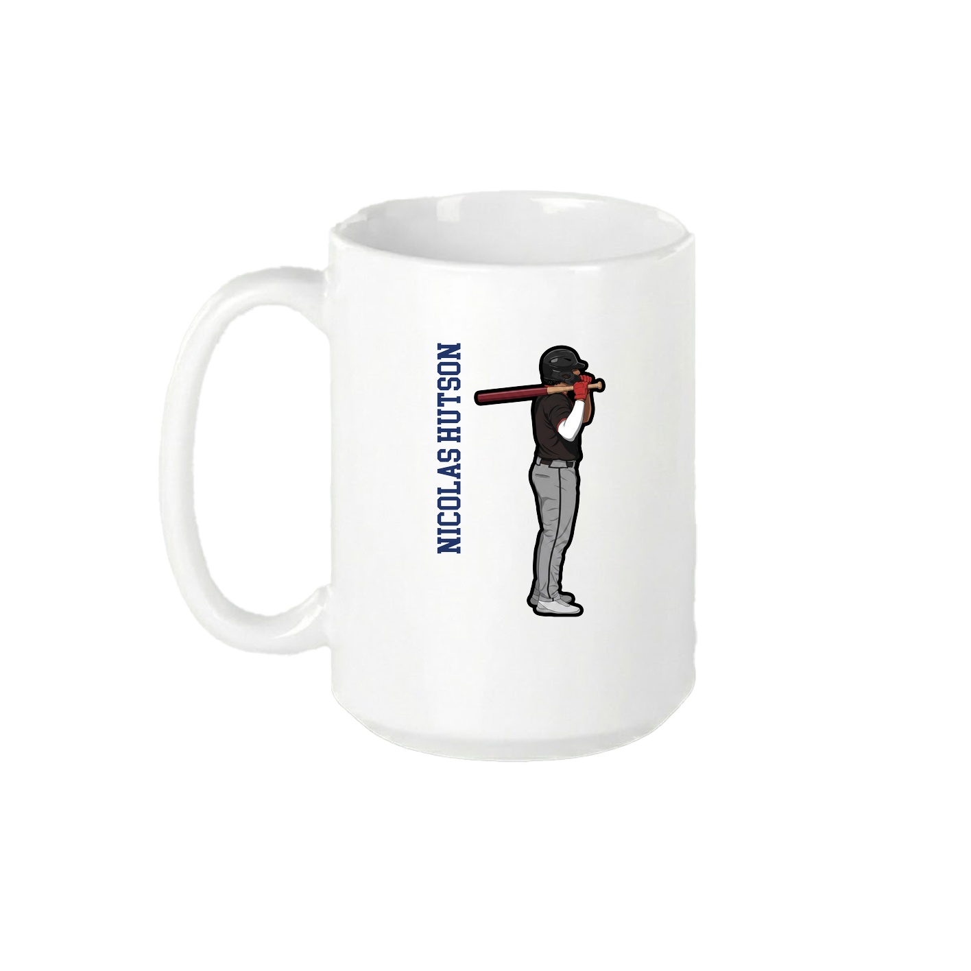 15oz Coffee Mug — Name Vertical in White