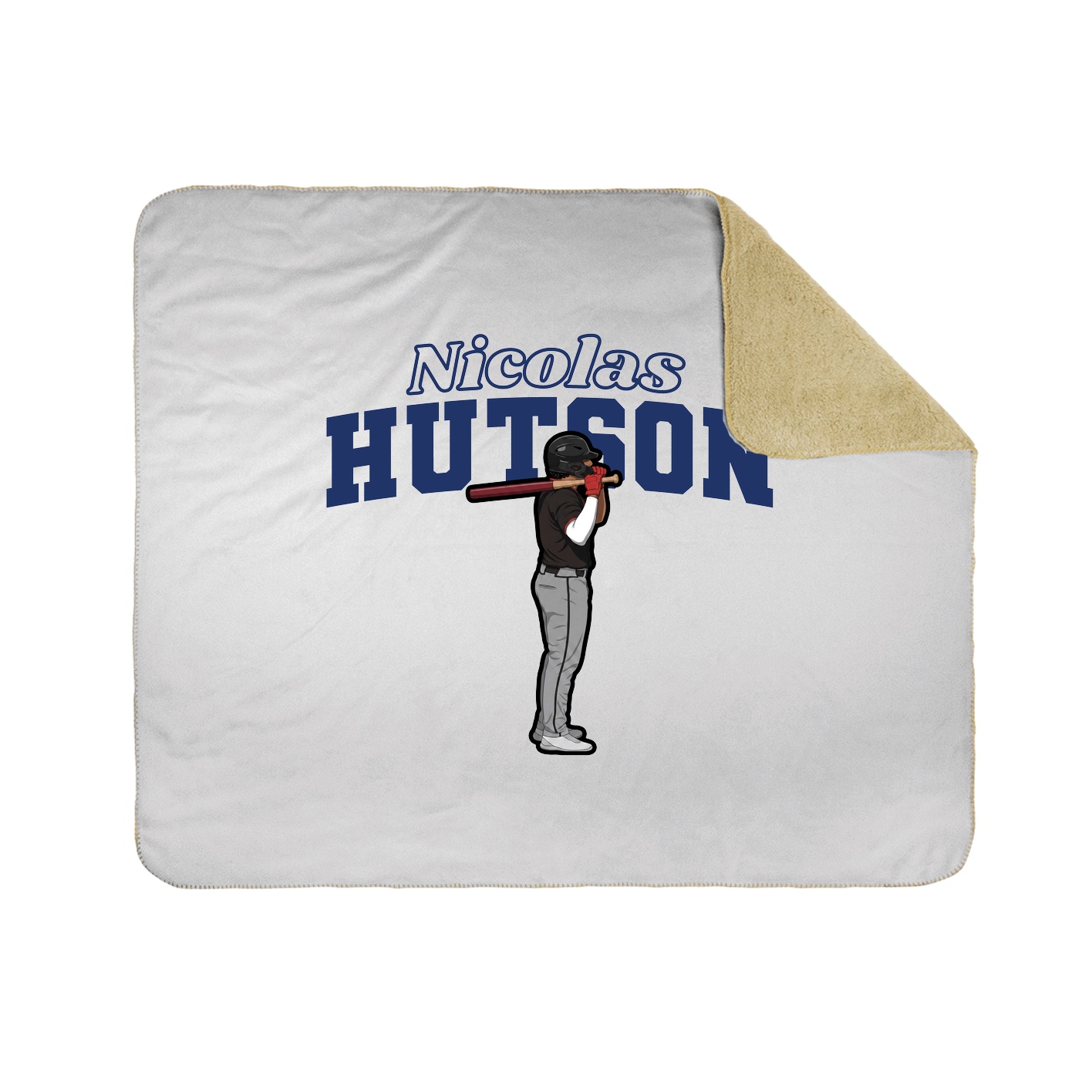 Throw Blanket — Name Arch in White