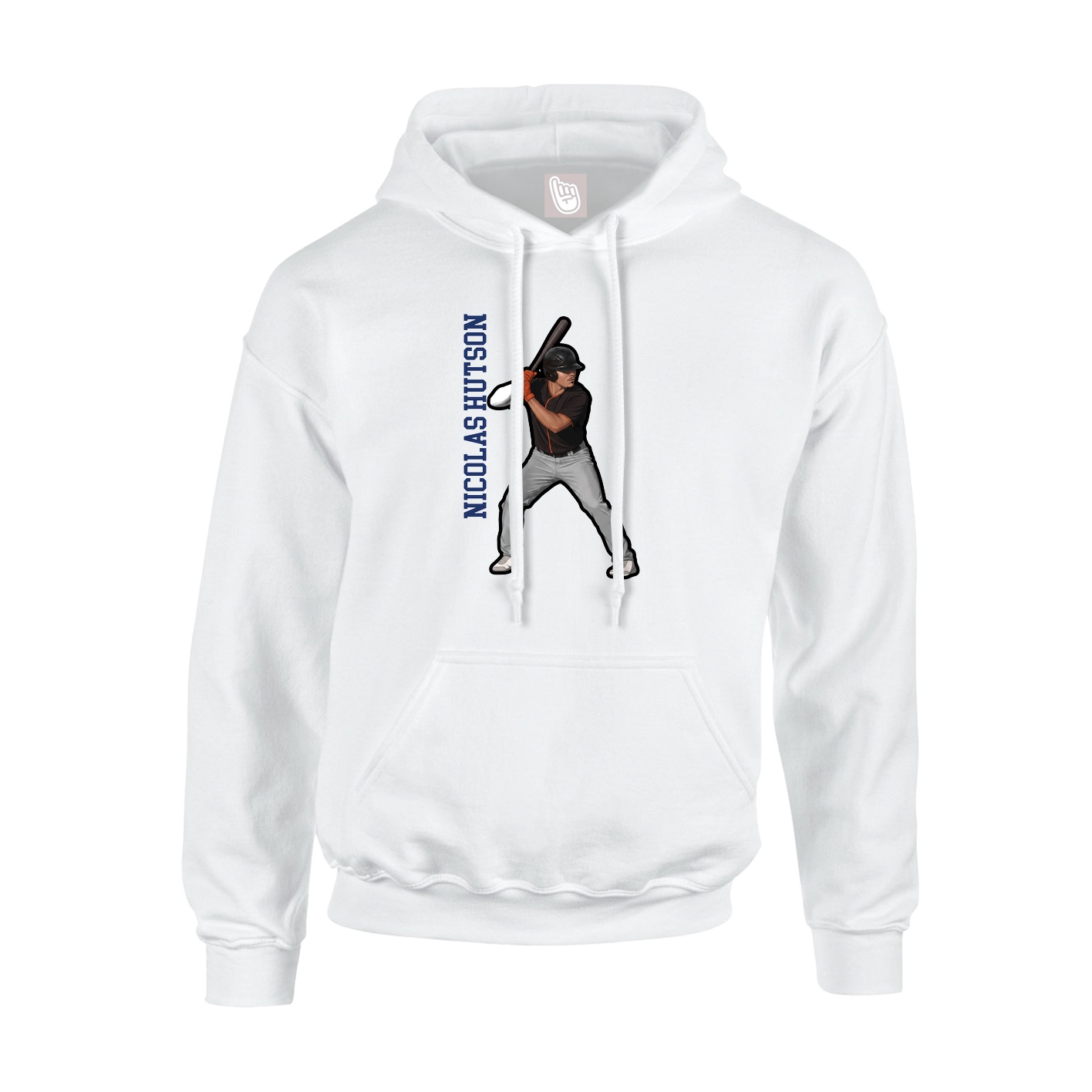 Youth Hoodie — Name Vertical in White