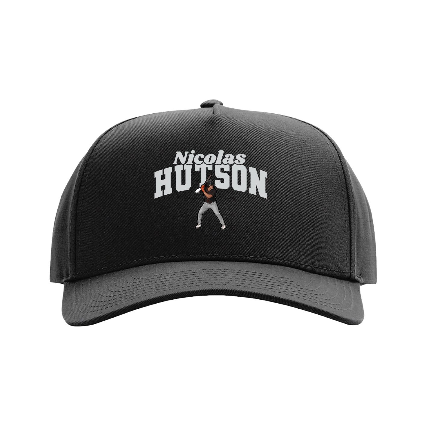 Full Fabric Five-Panel Champ Cap — Signature Arch in Black