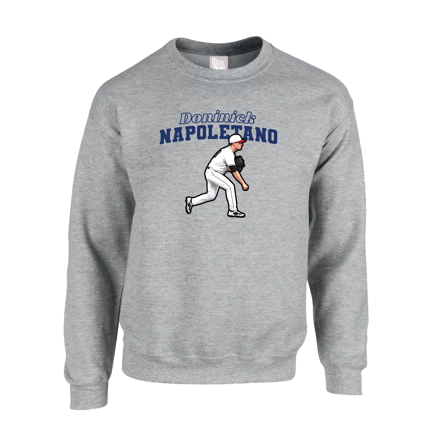 Fleece Crew — Name Arch in Grey