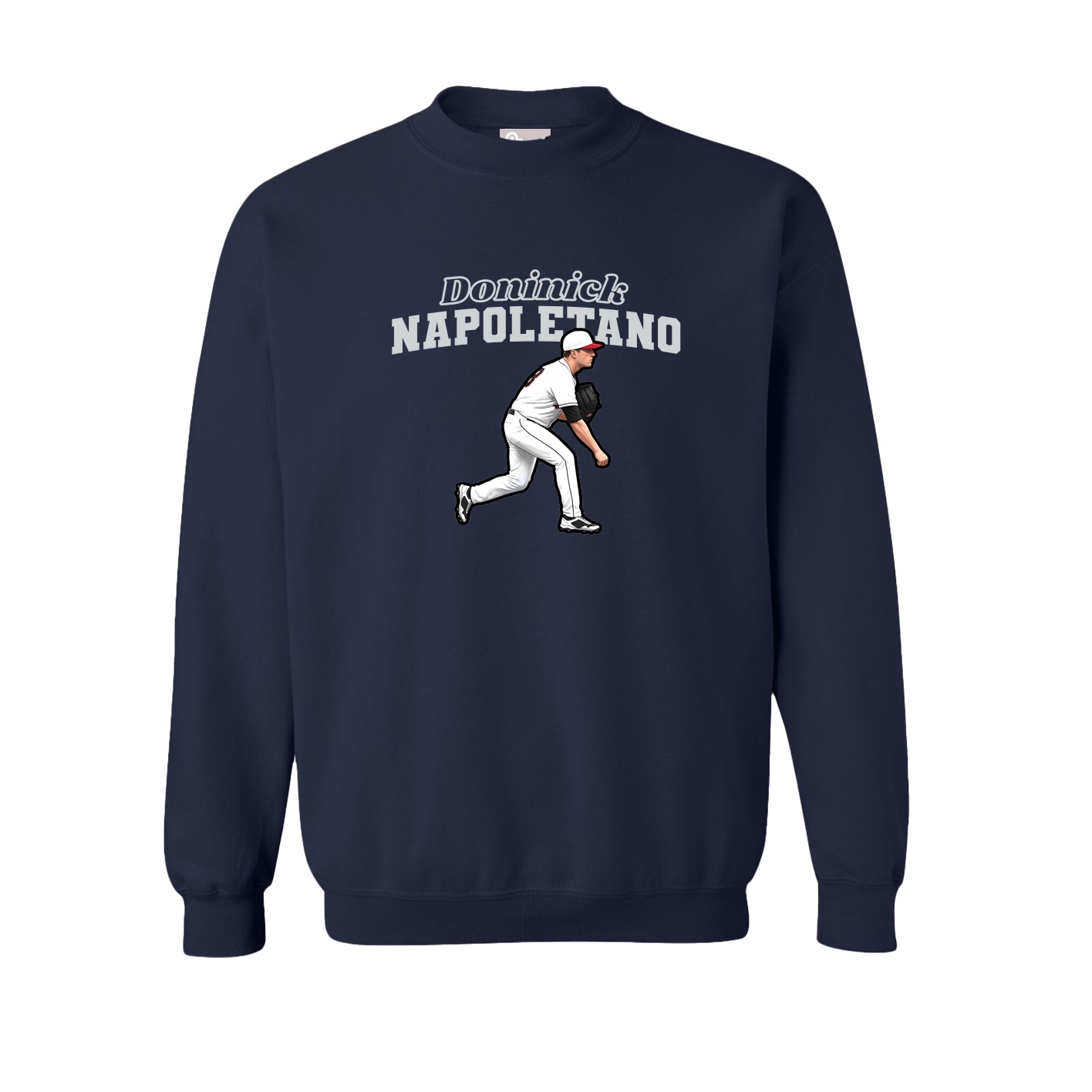 Fleece Crew — Name Arch in Navy