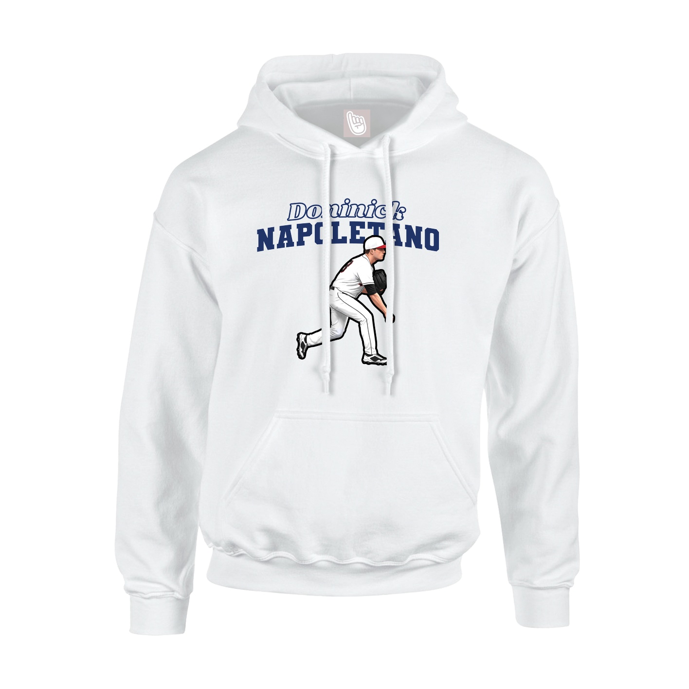 Youth Hoodie — Name Arch in White