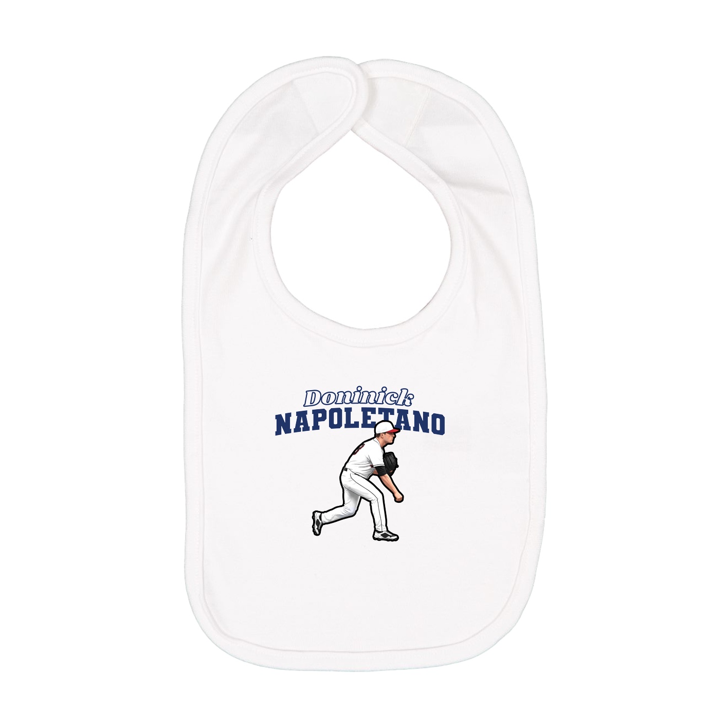 Infant Bib — Name Arch in White