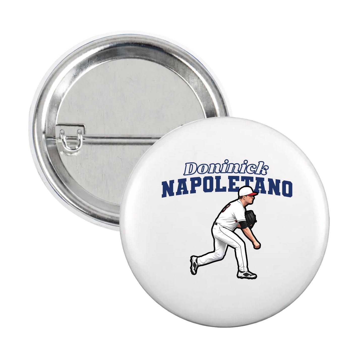 Game Day Button — Name Arch in White