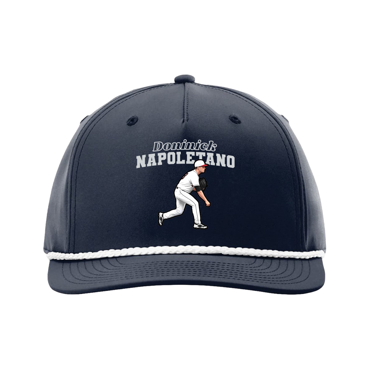 Five-Panel Classic Rope Cap — Name Arch in Navy