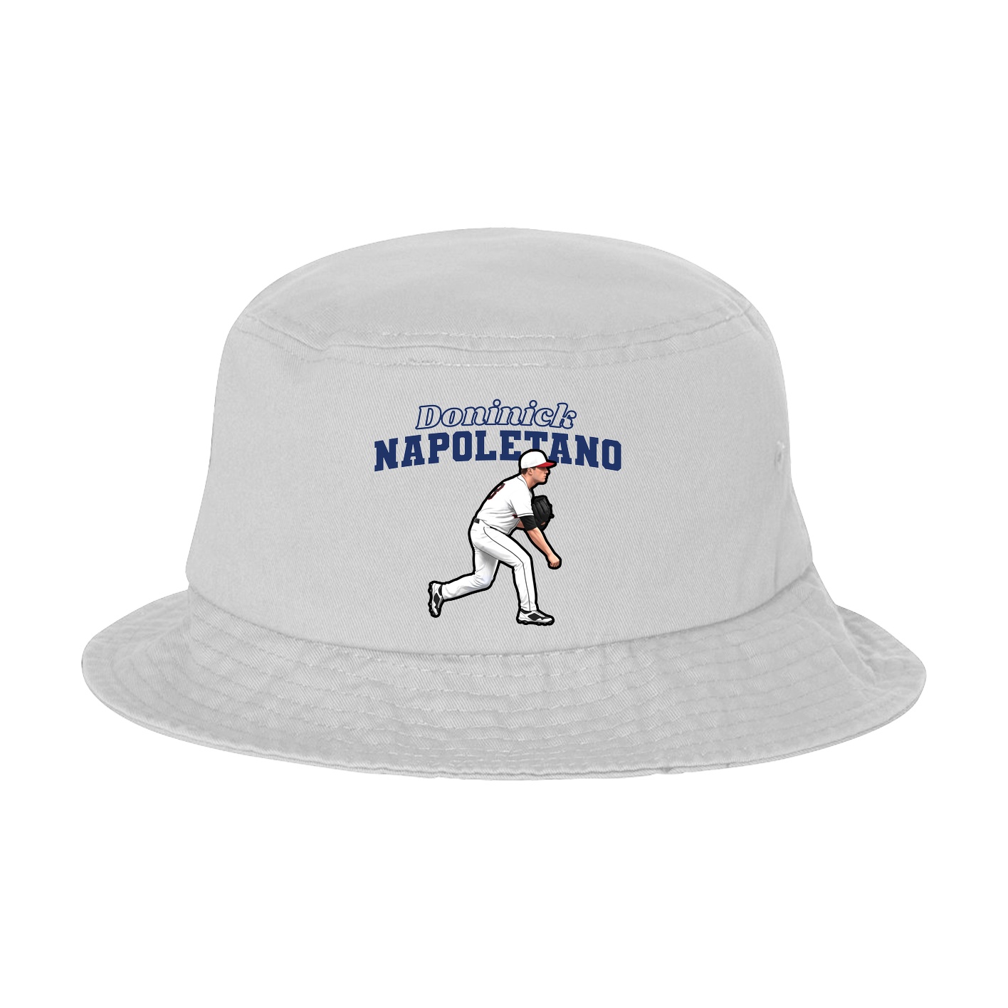 Bucket Cap — Name Arch in White