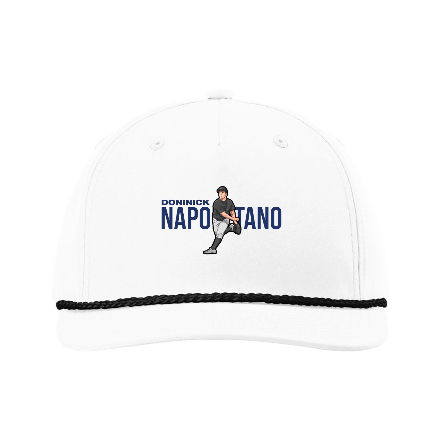 Five-Panel Classic Rope Cap — Player Name in White