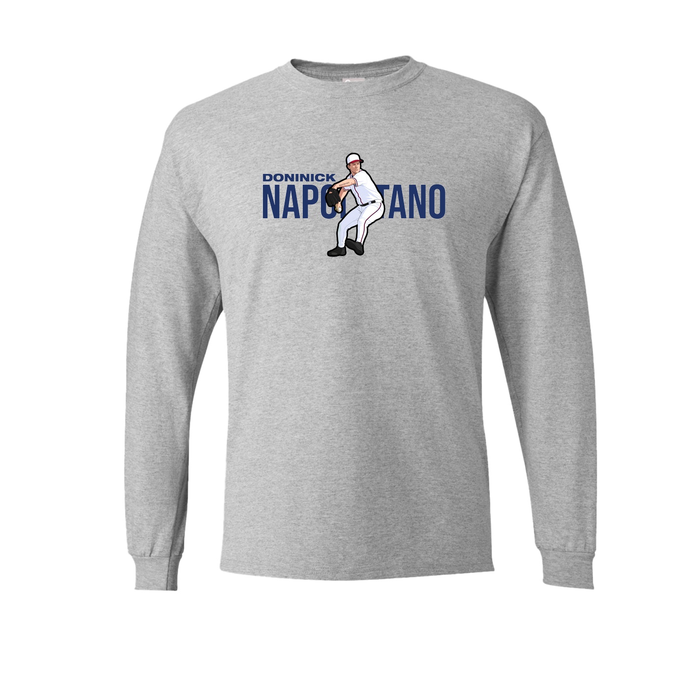 Long Sleeve Tee — Player Name in Grey