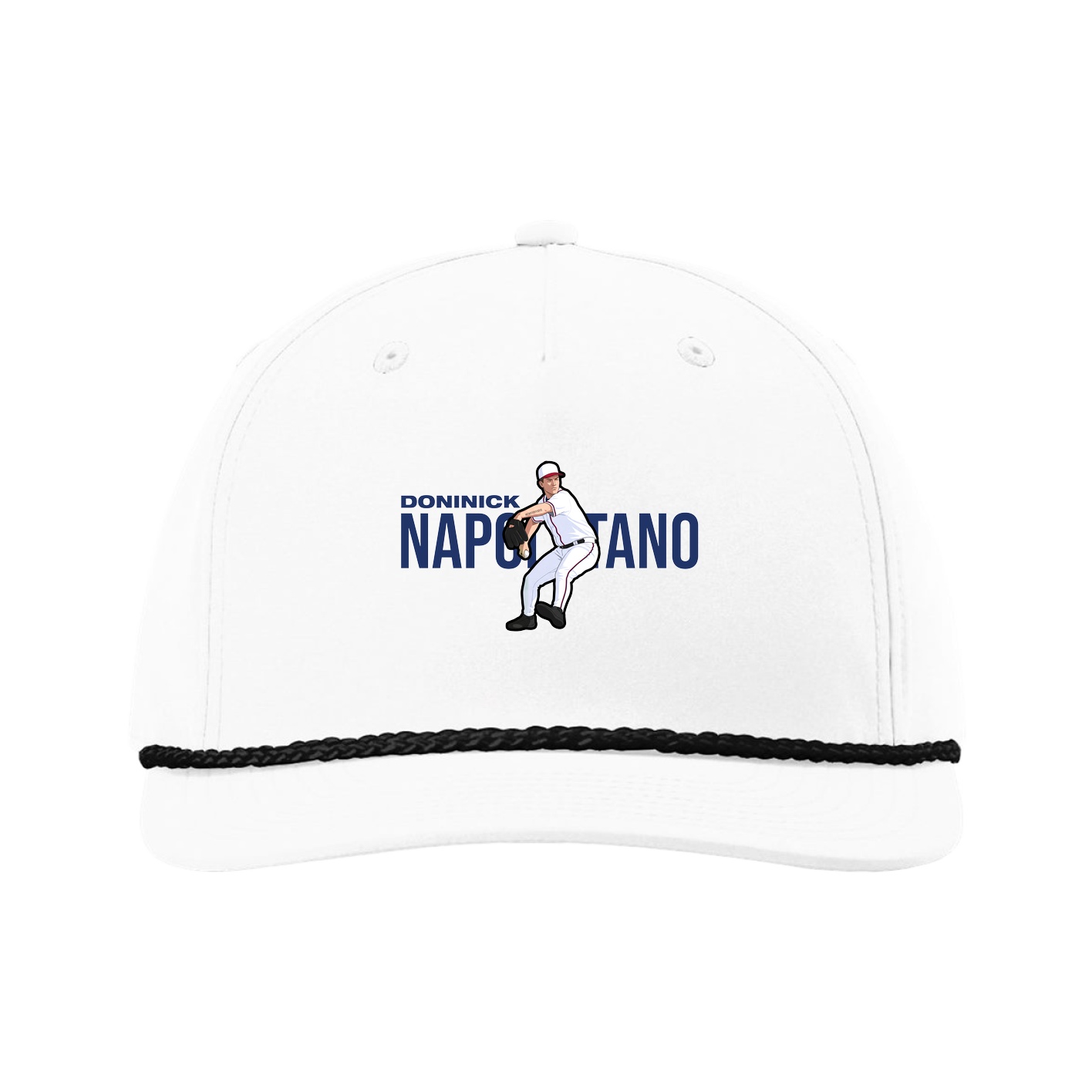 Five-Panel Classic Rope Cap — Player Name in White