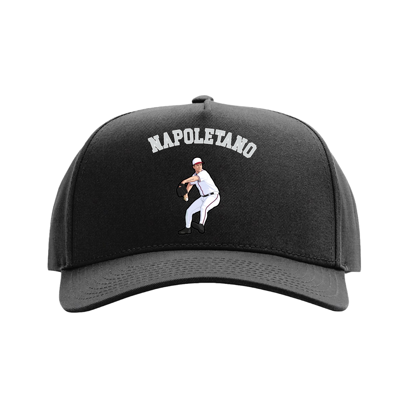 Full Fabric Five-Panel Champ Cap — Shirsey Arch in Black