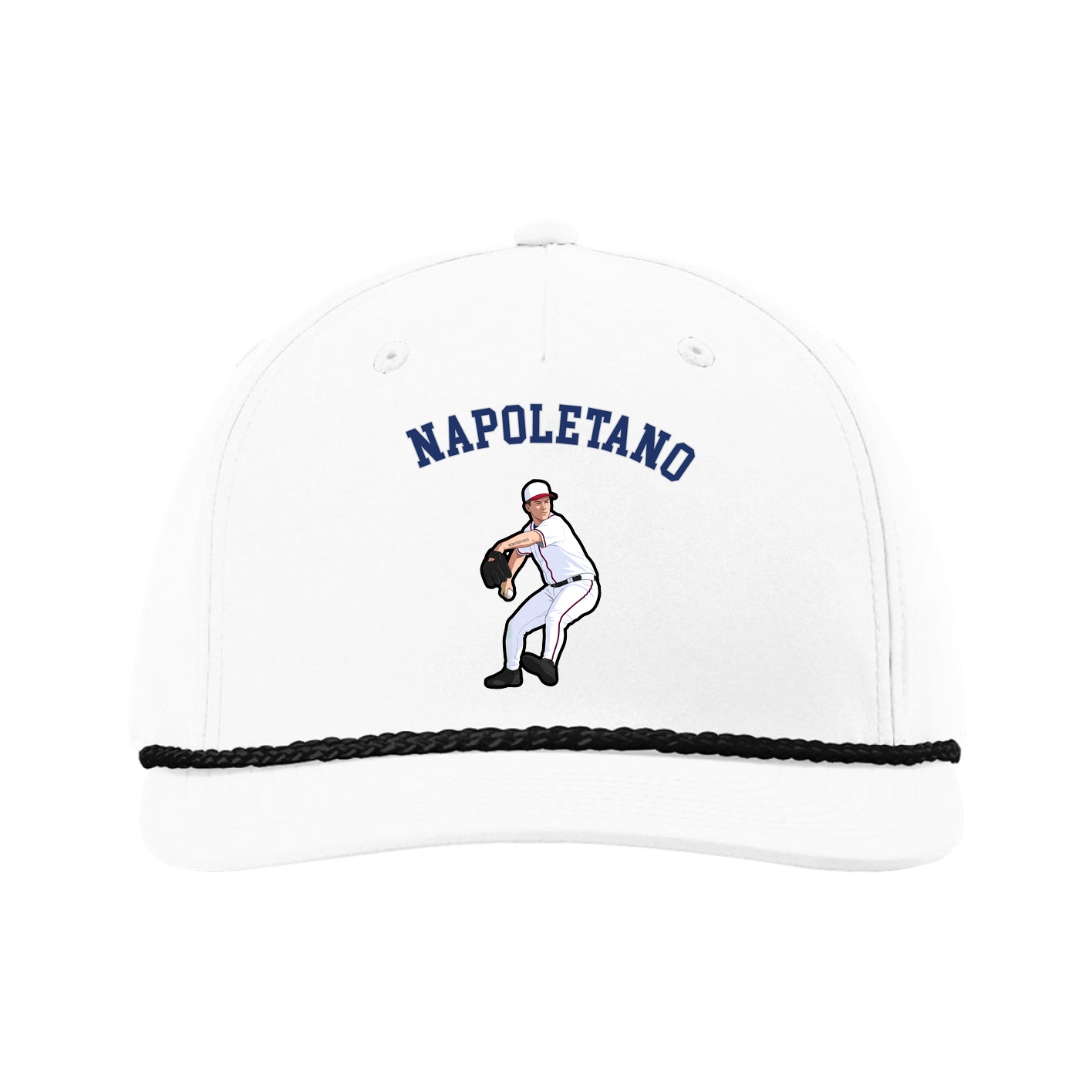 Five-Panel Classic Rope Cap — Shirsey Arch in White