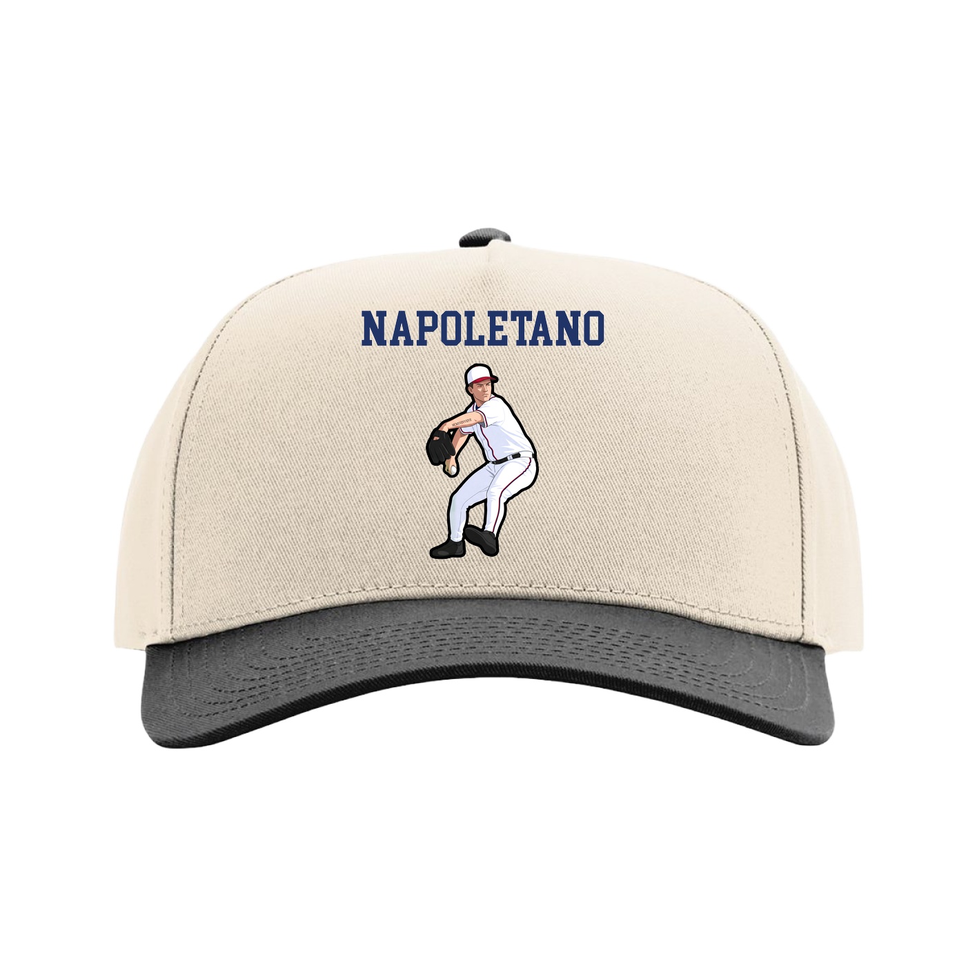 Full Fabric Five-Panel Champ Cap — Shirsey in Cream/Black