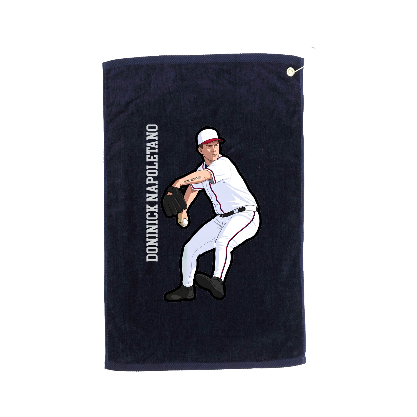 Golf Towel — Name Vertical in Navy