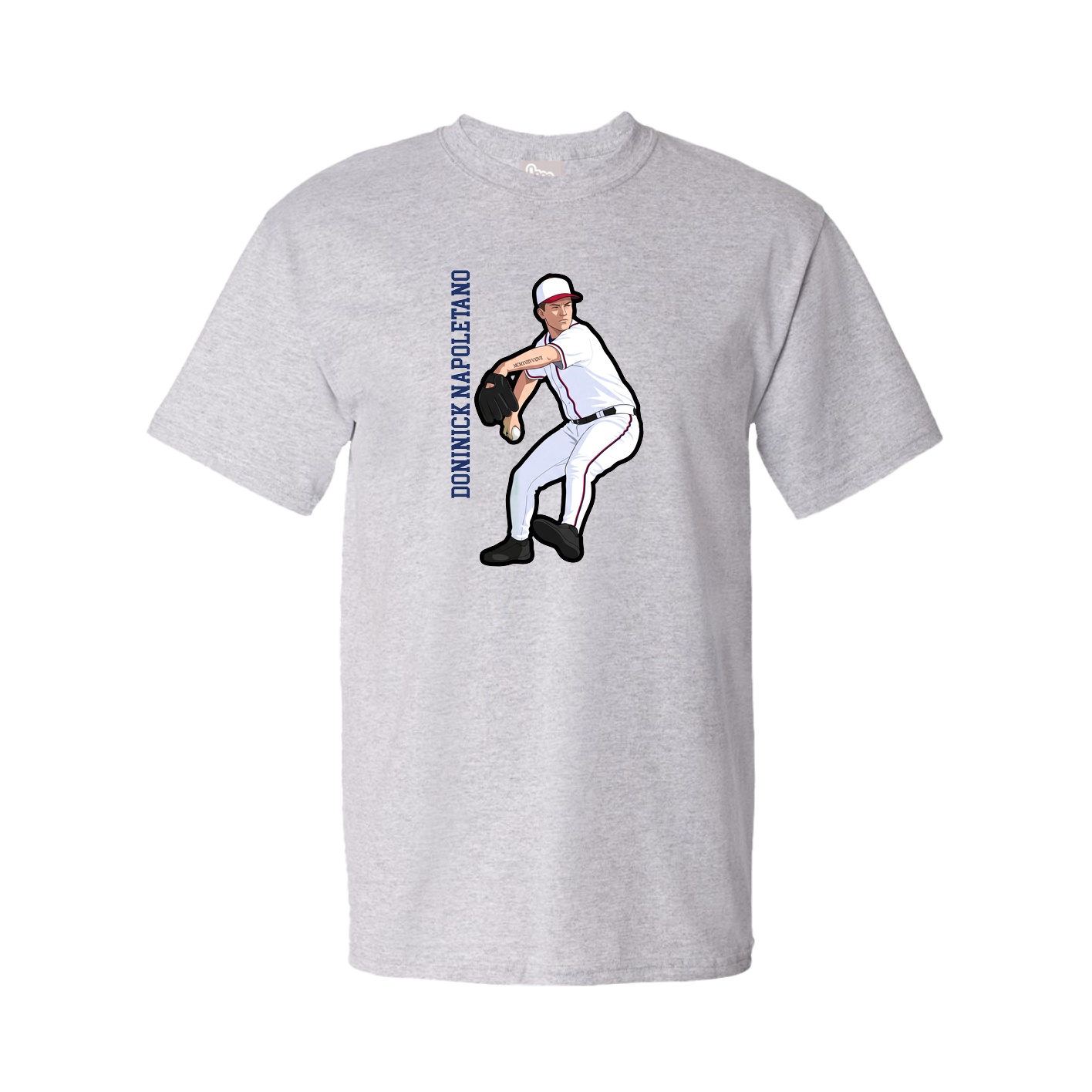 Tee — Name Vertical in Grey