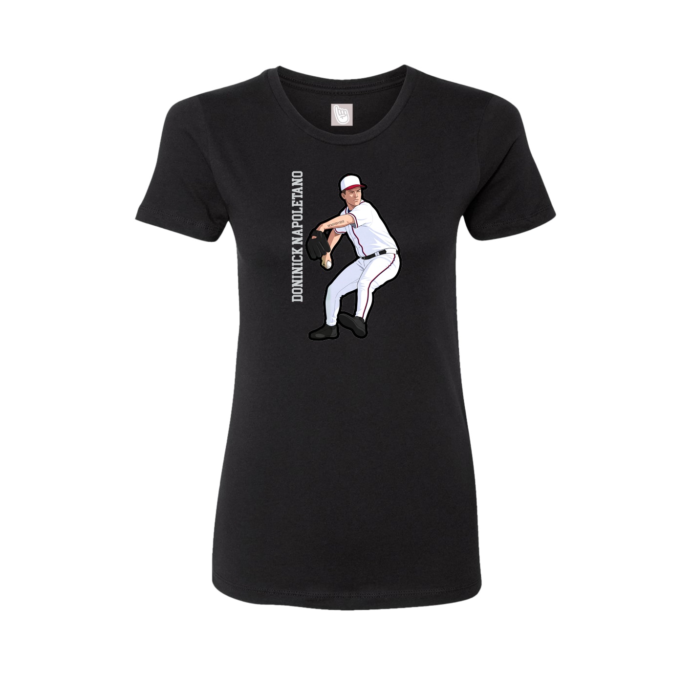 Womens Tee — Name Vertical in Black
