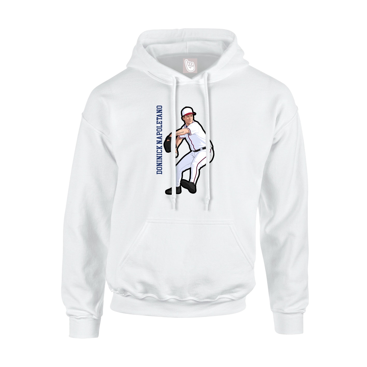 Hoodie — Name Vertical in White