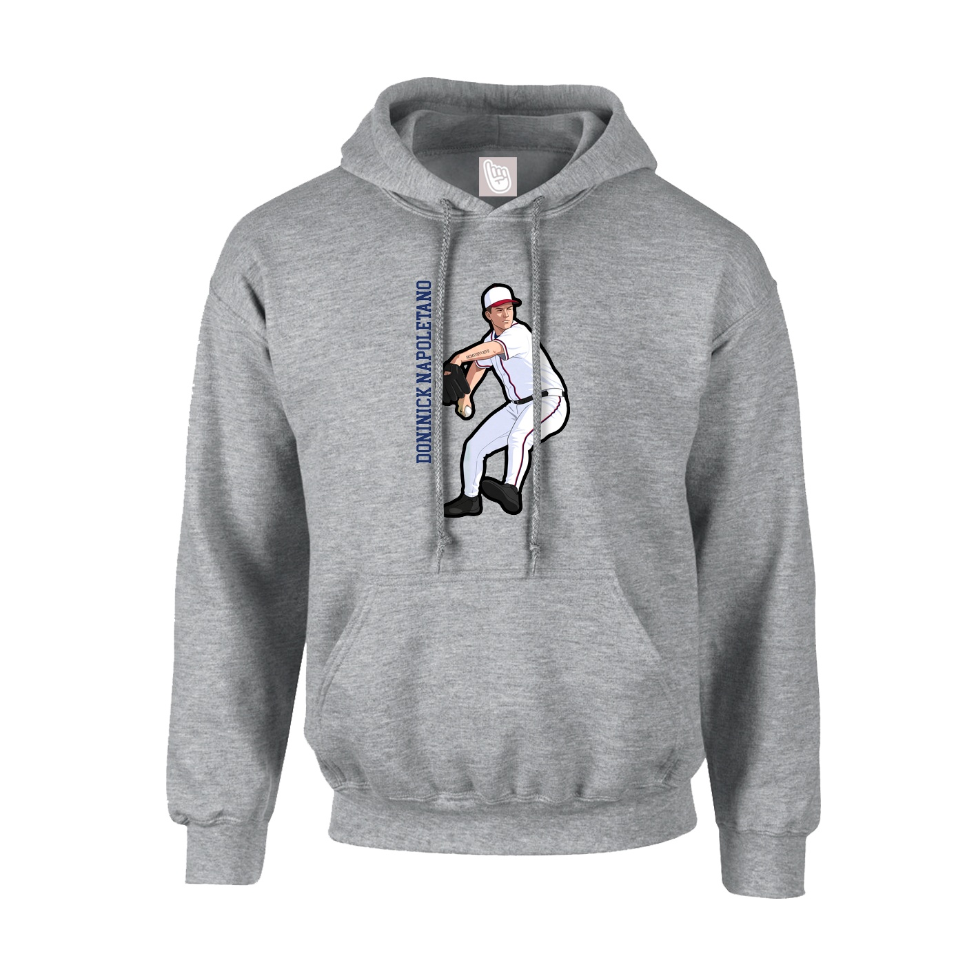 Youth Hoodie — Name Vertical in Grey