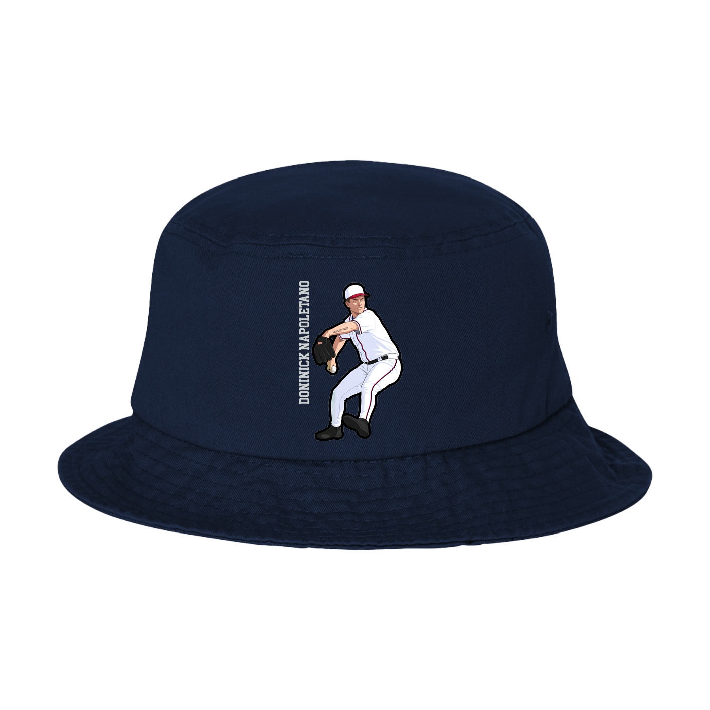 Bucket Cap — Name Vertical in Navy