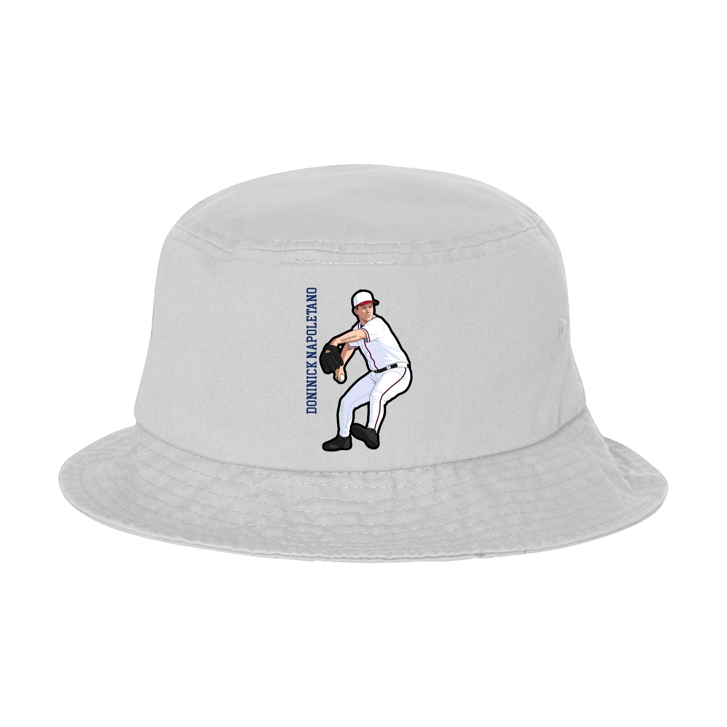 Bucket Cap — Name Vertical in White