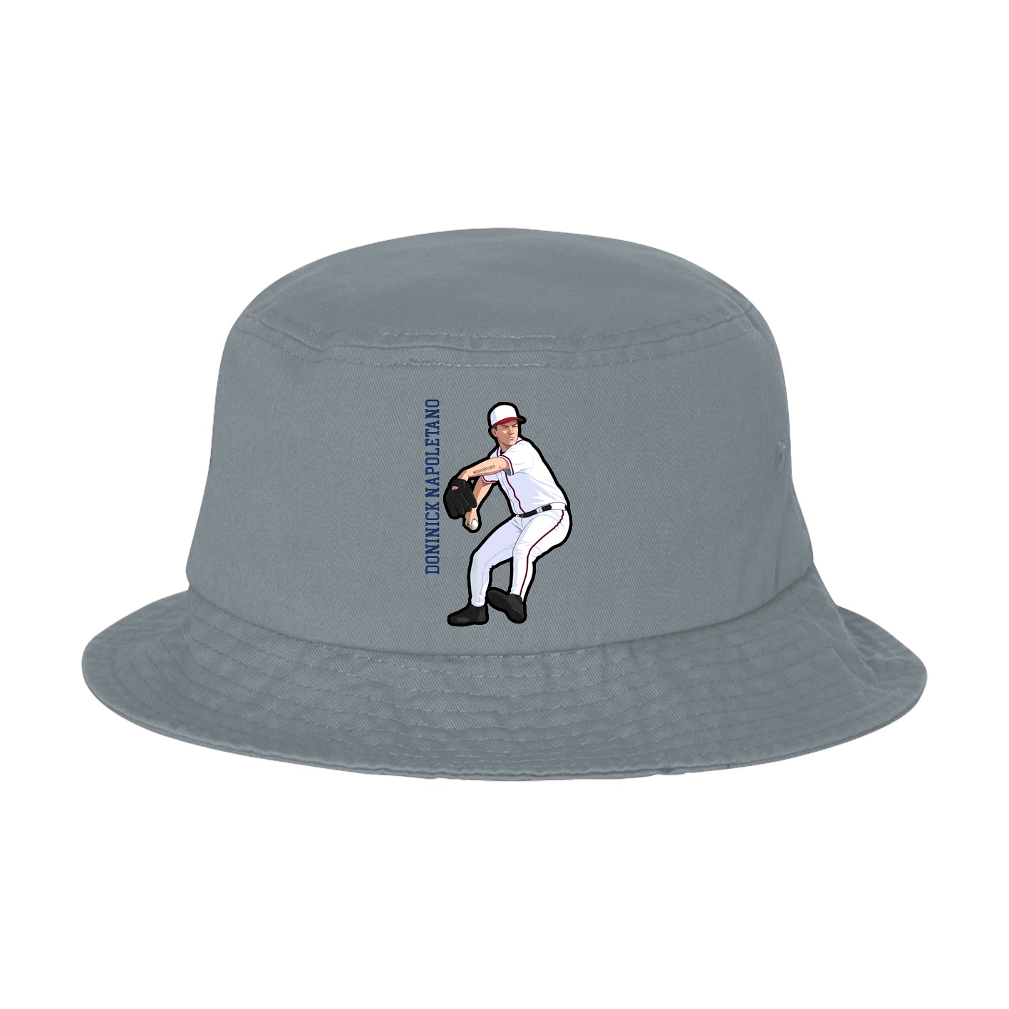 Bucket Cap — Name Vertical in Grey