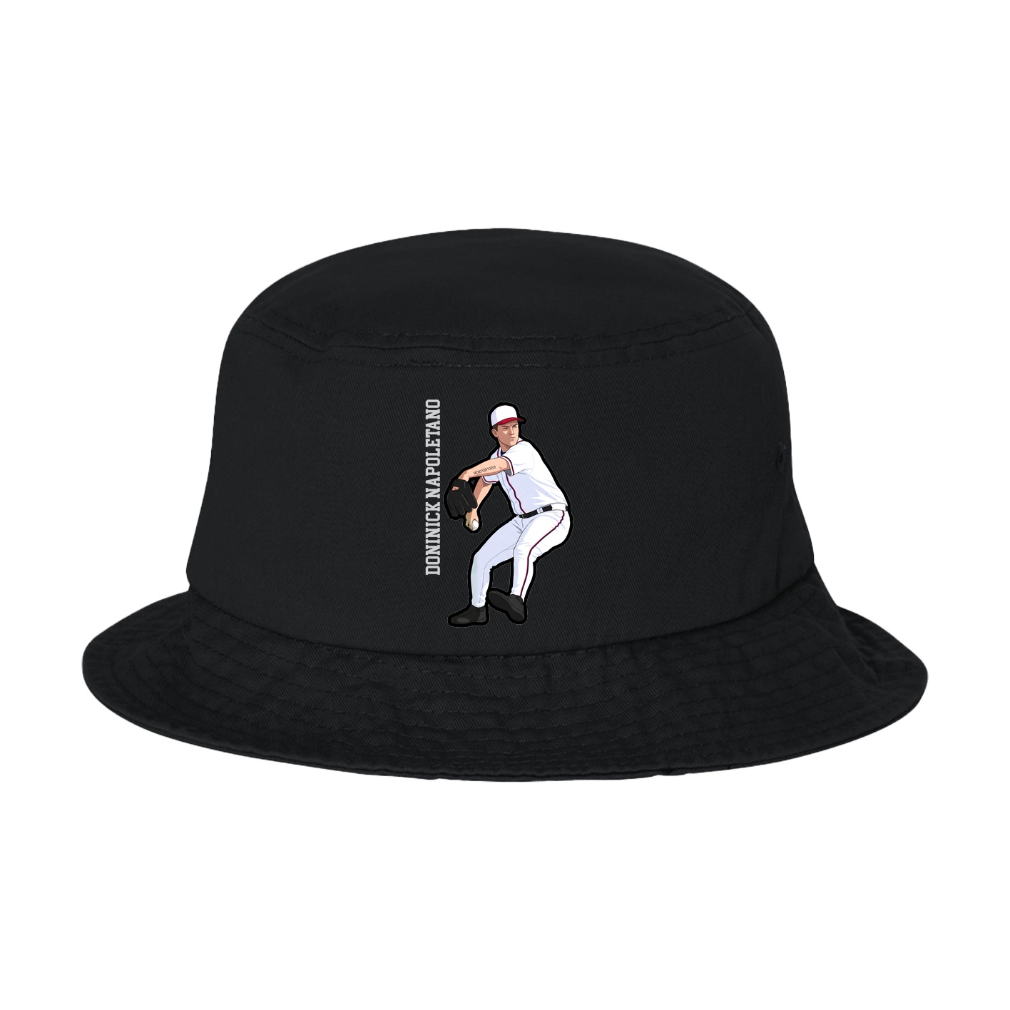 Bucket Cap — Name Vertical in Black