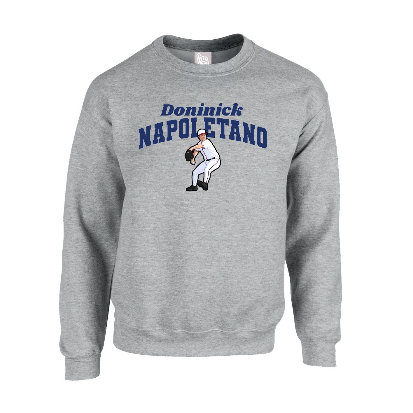 Fleece Crew — Signature Arch in Grey