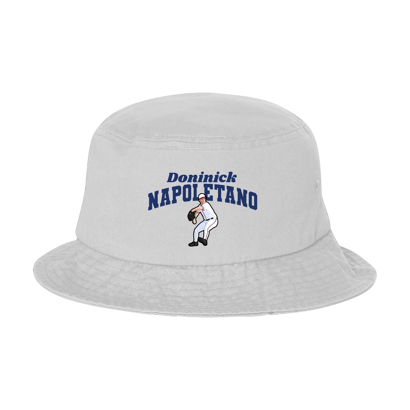 Bucket Cap — Signature Arch in White
