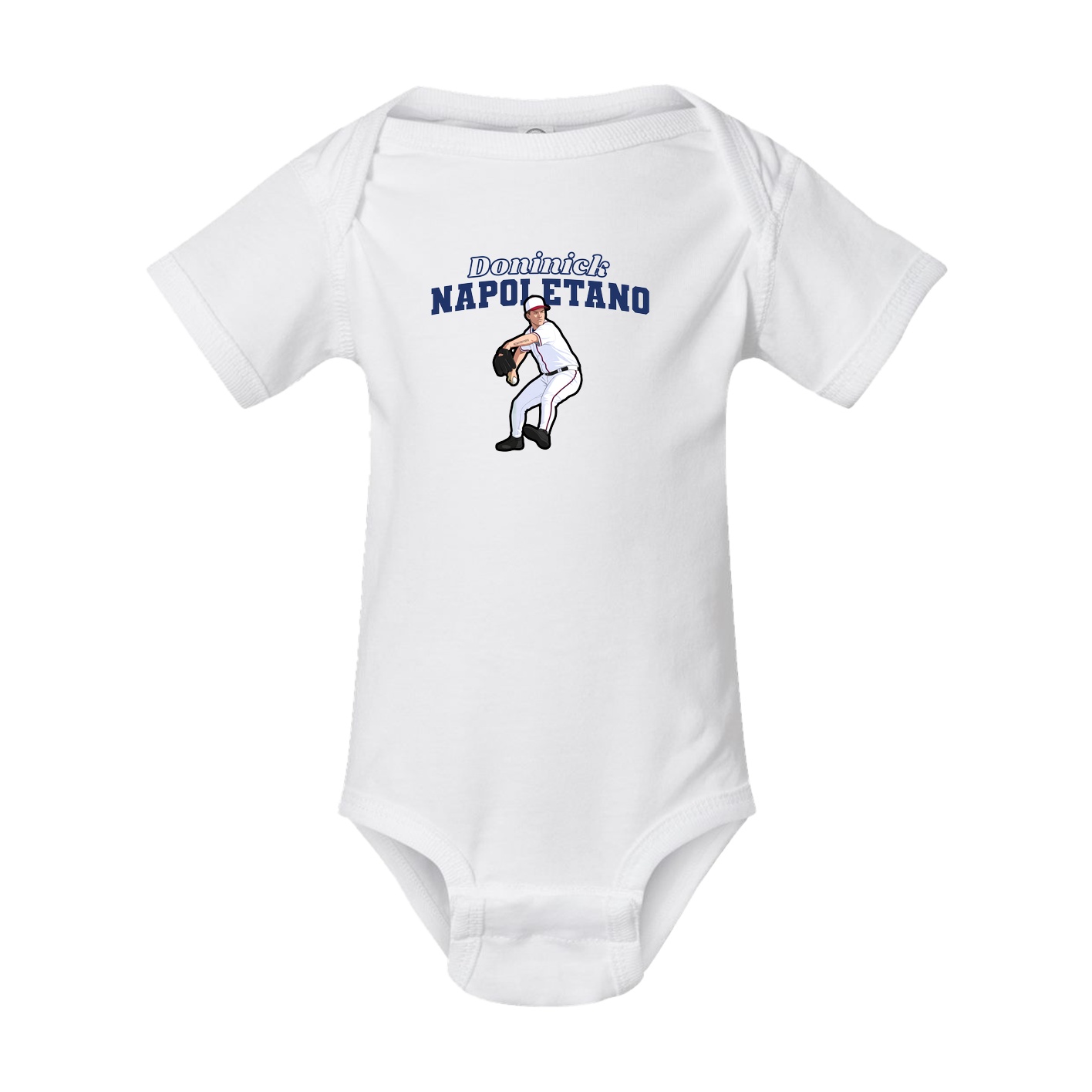 Baby Onesie — Name Arch in White