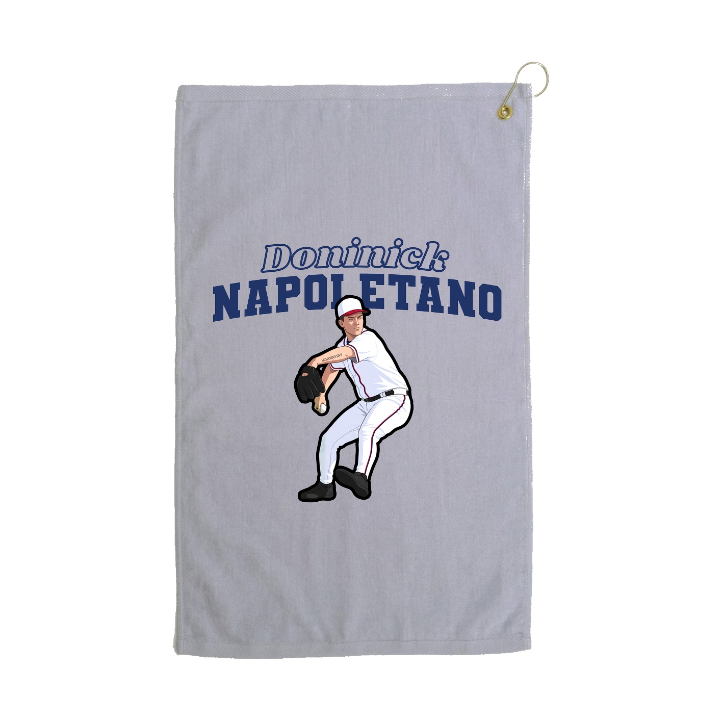 Golf Towel — Name Arch in Grey