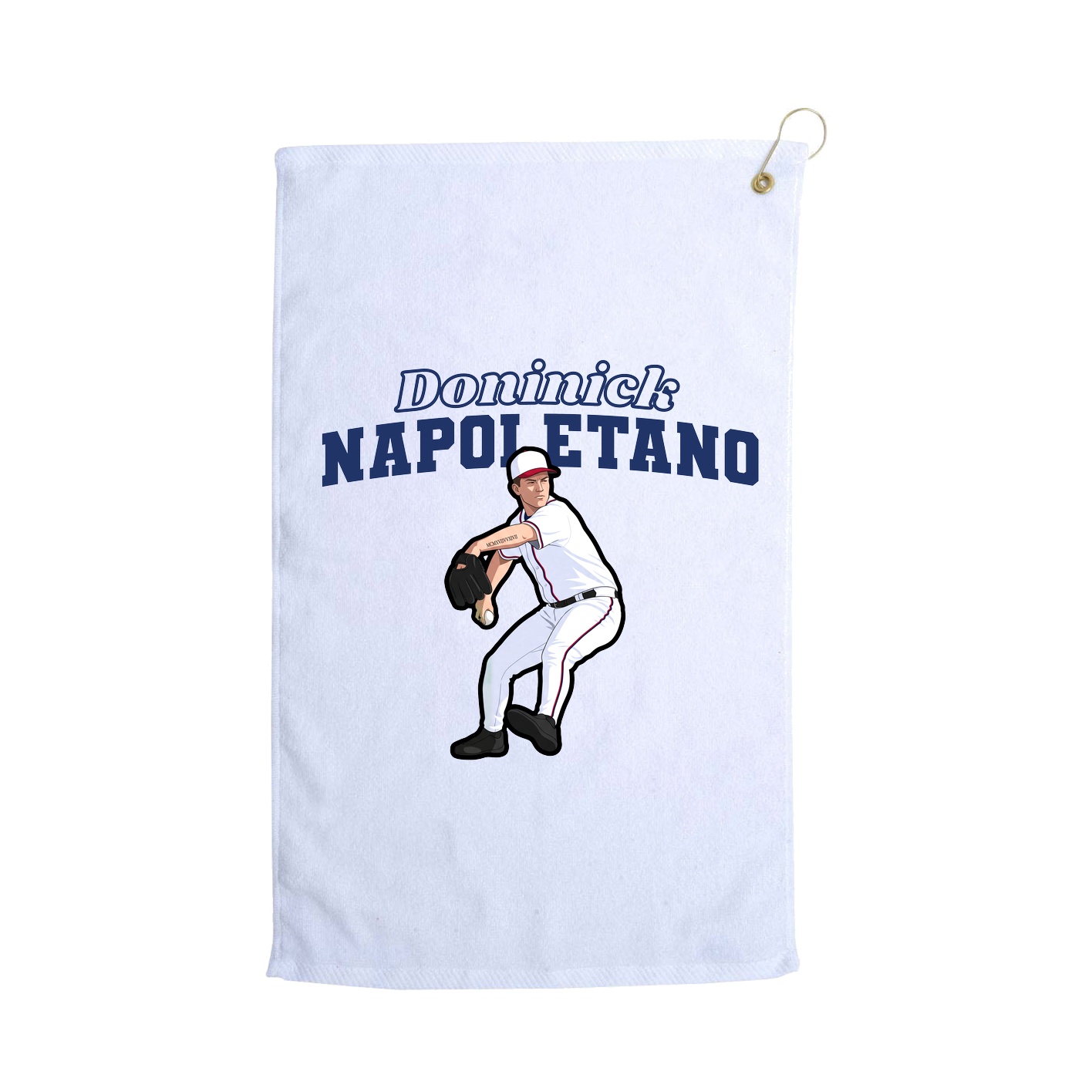 Golf Towel — Name Arch in White