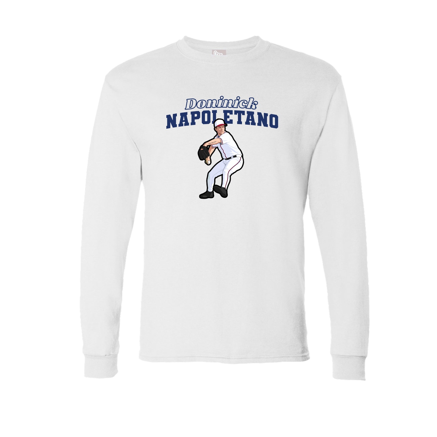 Long Sleeve Tee — Name Arch in White