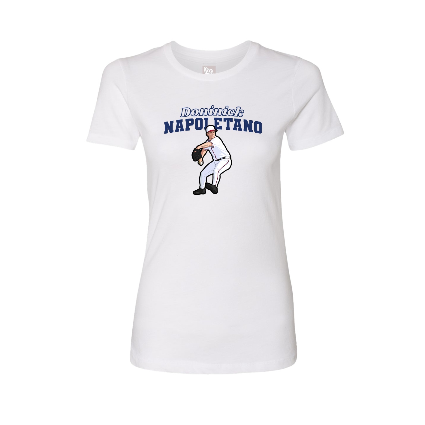 Womens Tee — Name Arch in White