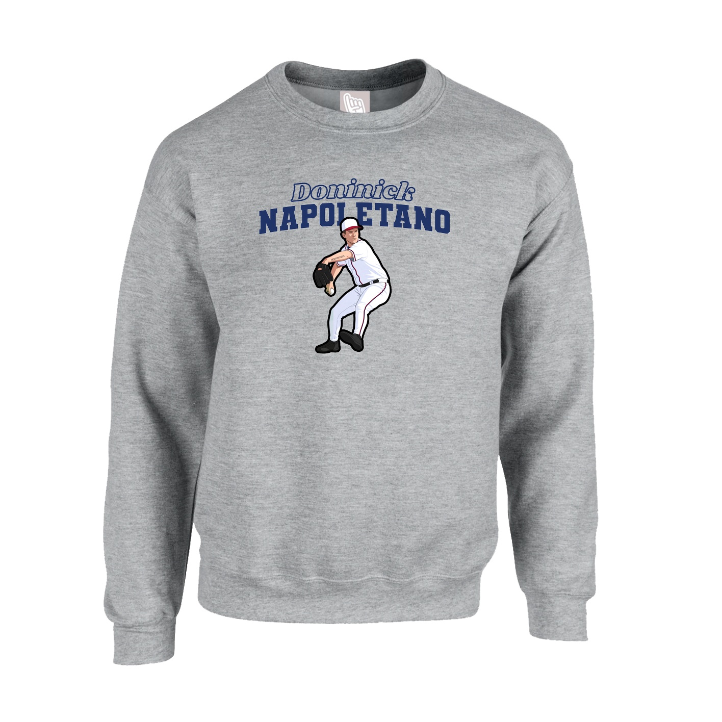 Fleece Crew — Name Arch in Grey