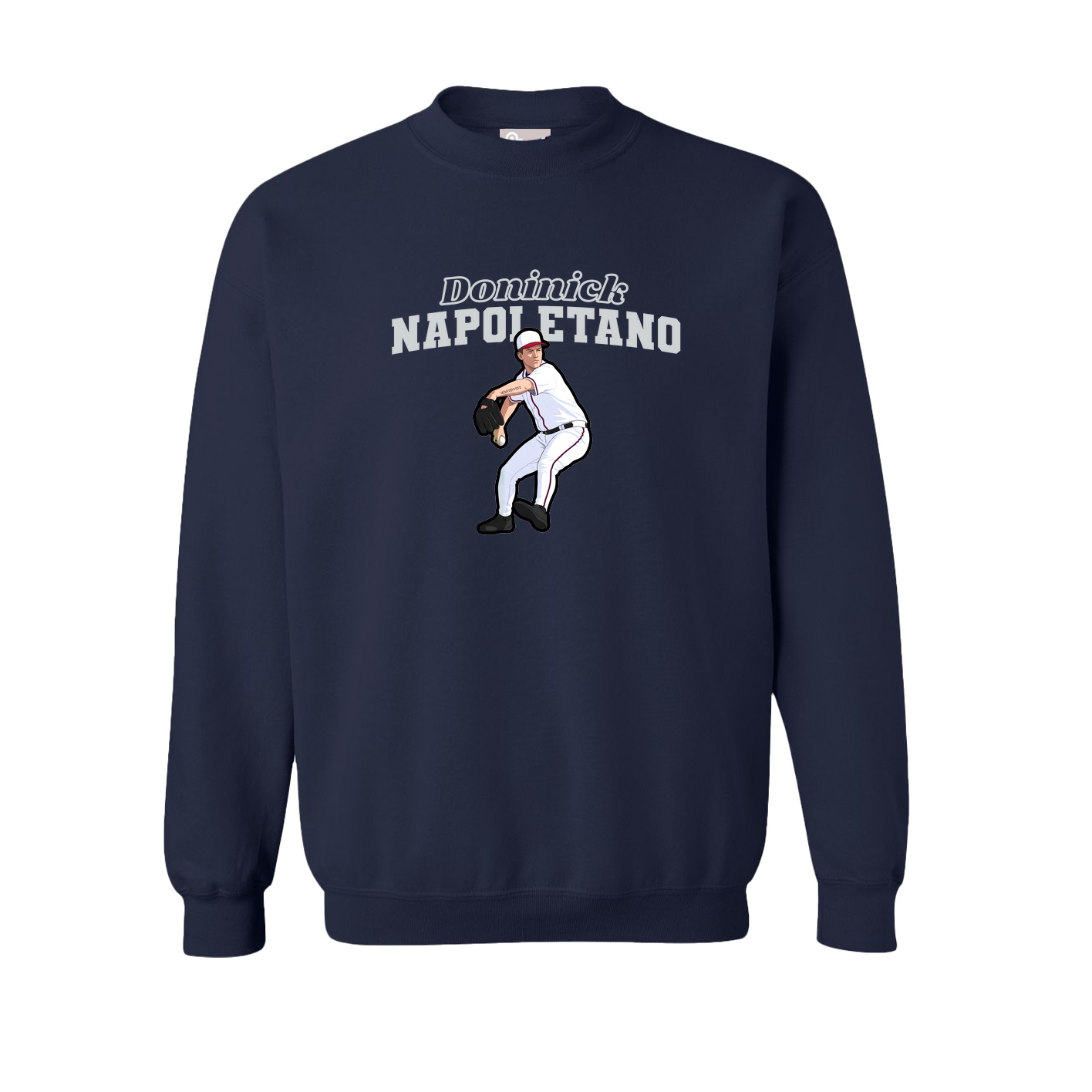 Fleece Crew — Name Arch in Navy