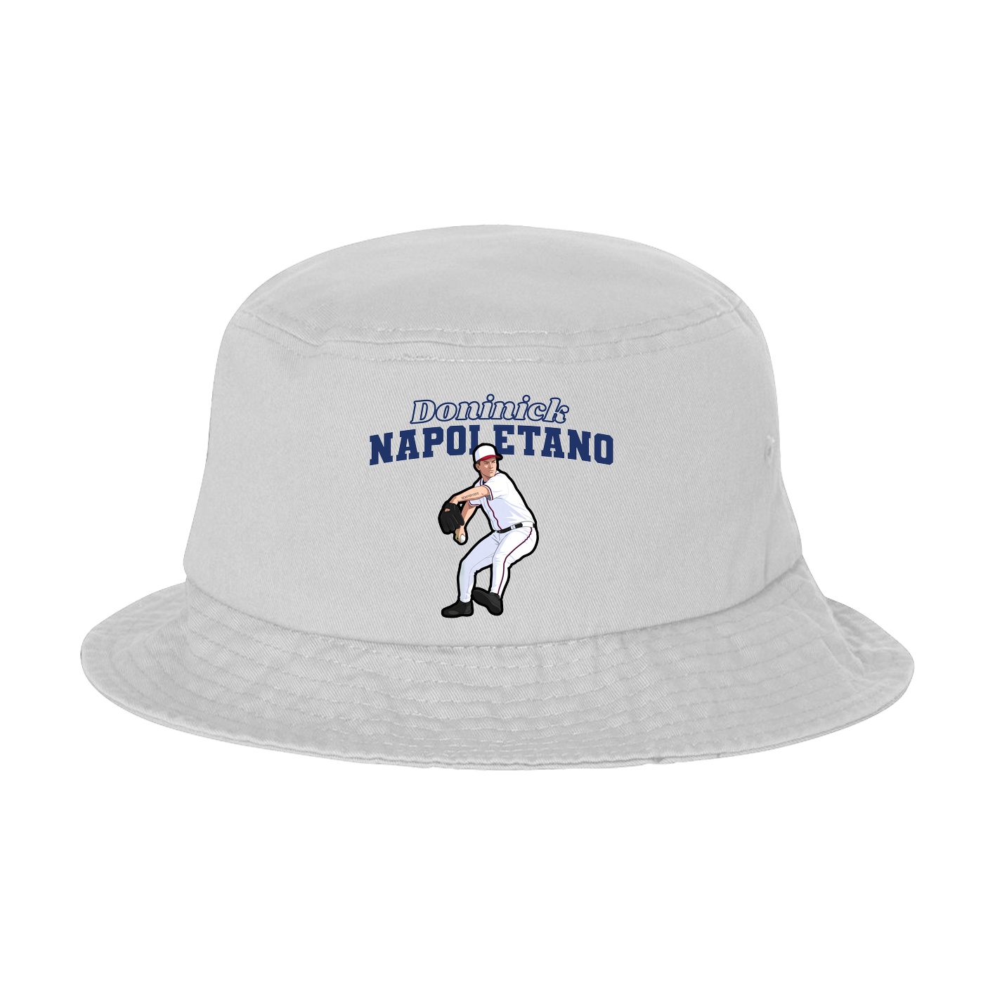 Bucket Cap — Name Arch in White