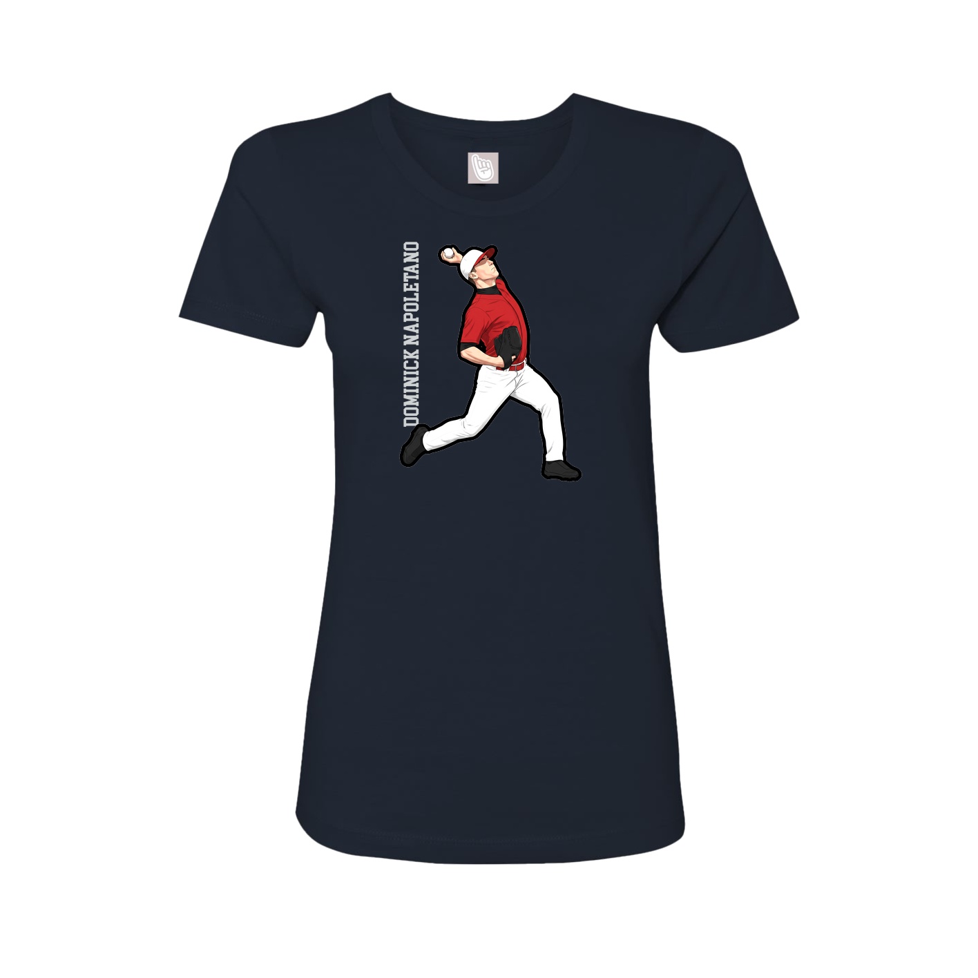 Womens Tee — Name Vertical in Navy