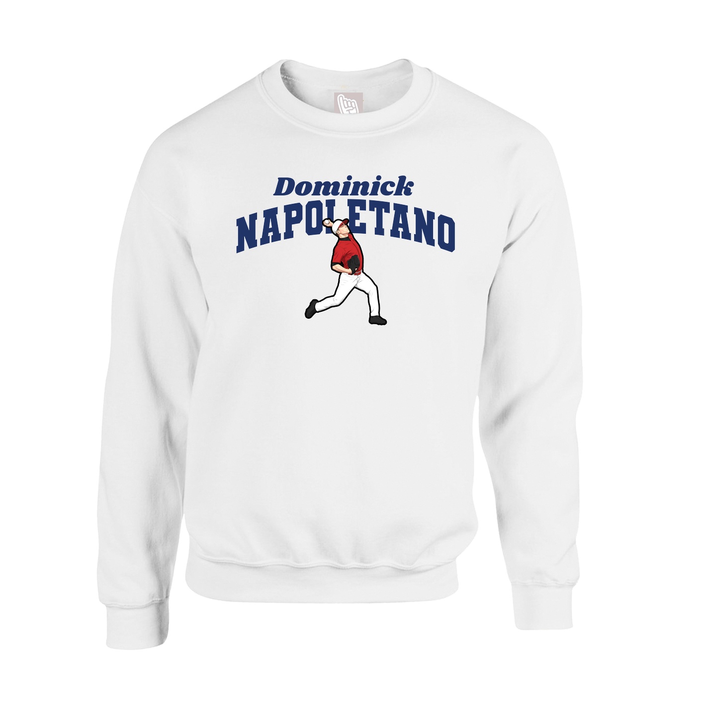 Fleece Crew — Signature Arch in White