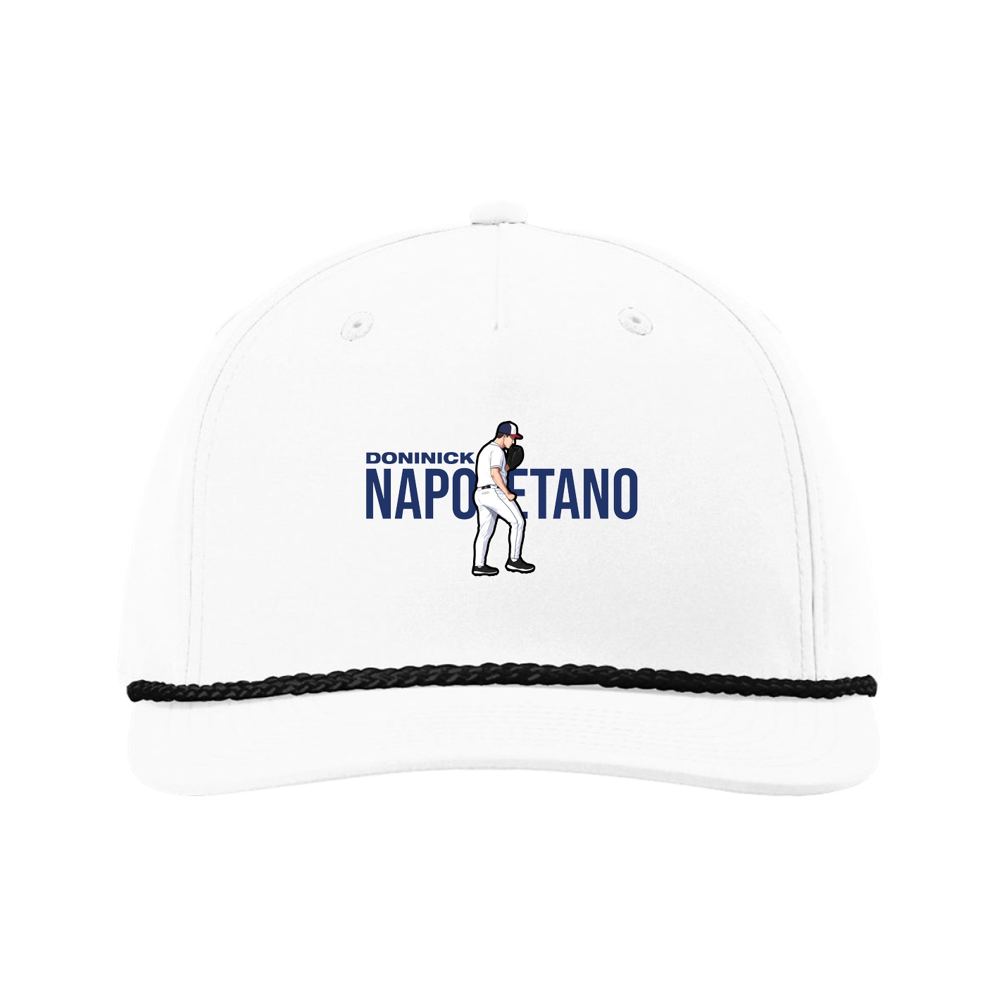 Five-Panel Classic Rope Cap — Player Name in White