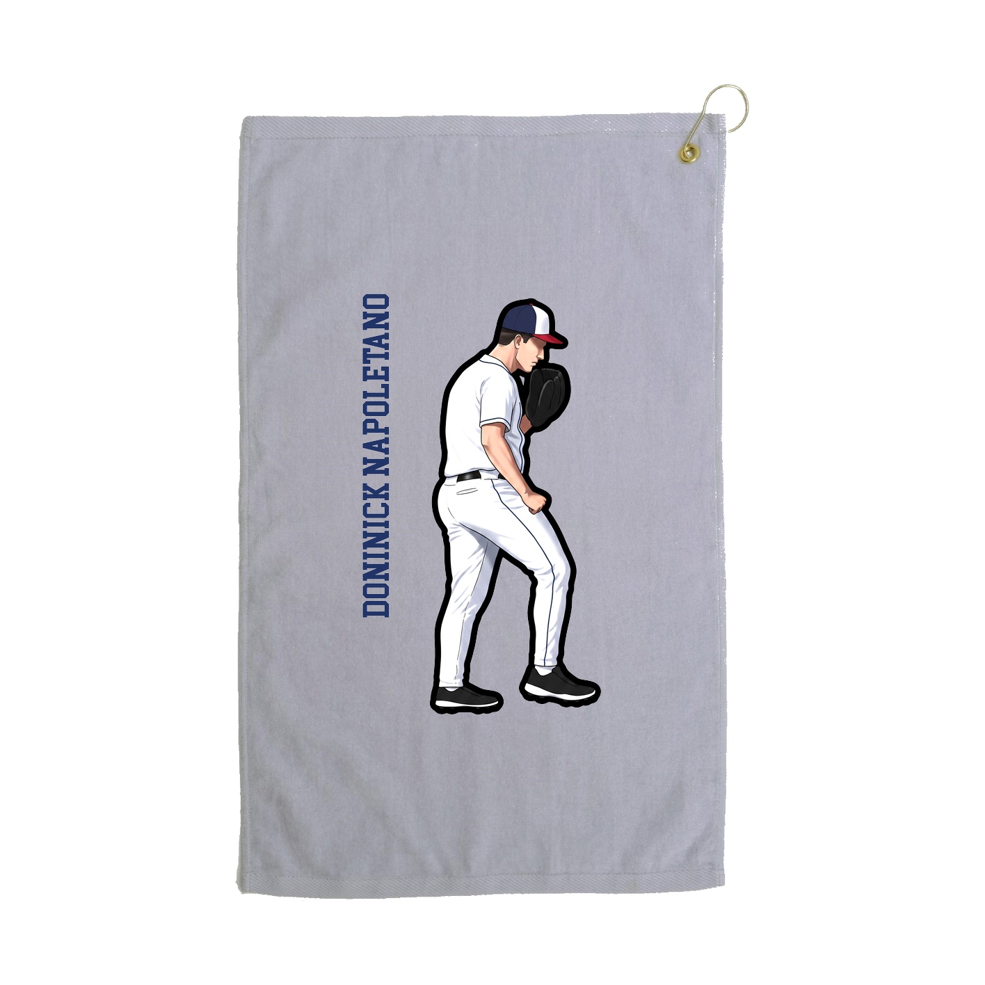 Golf Towel — Name Vertical in Grey