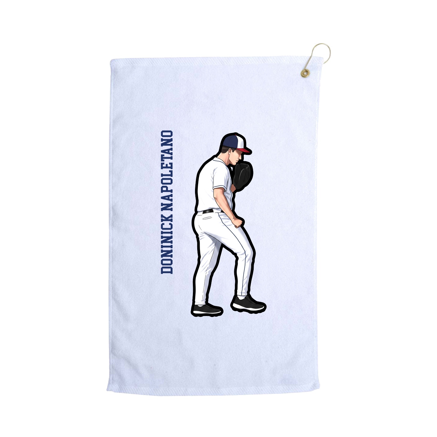 Golf Towel — Name Vertical in White