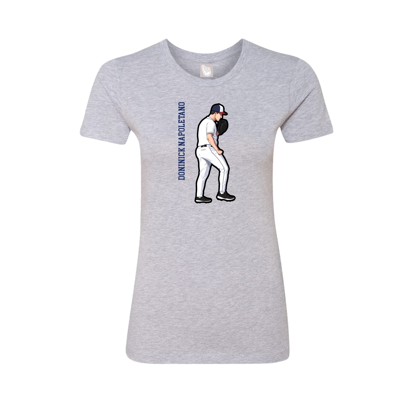 Womens Tee — Name Vertical in Grey