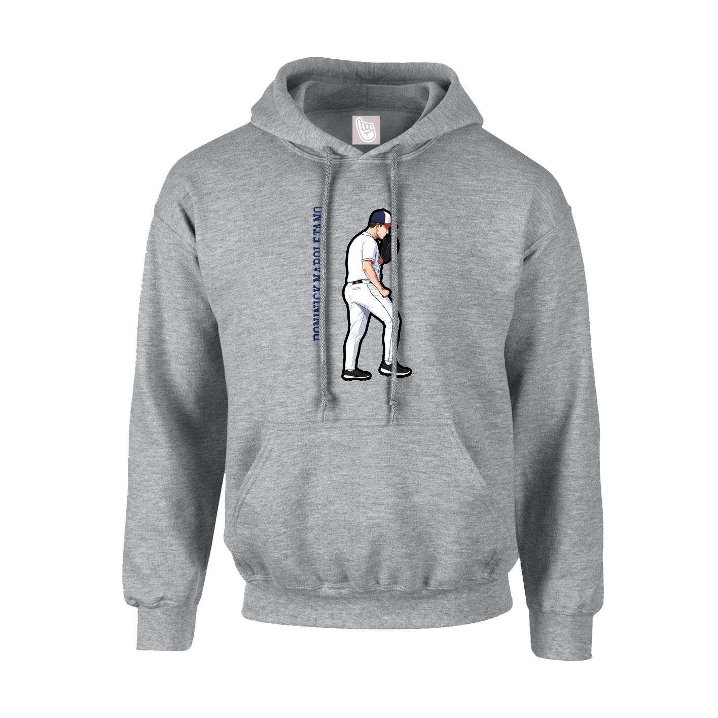Youth Hoodie — Name Vertical in Grey